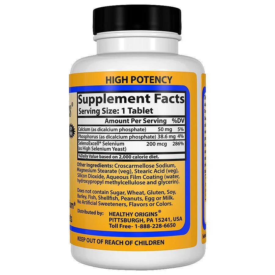 商品Healthy Origins|Seleno Excell 200mcg, Tablets,价格¥28,第3张图片详细描述