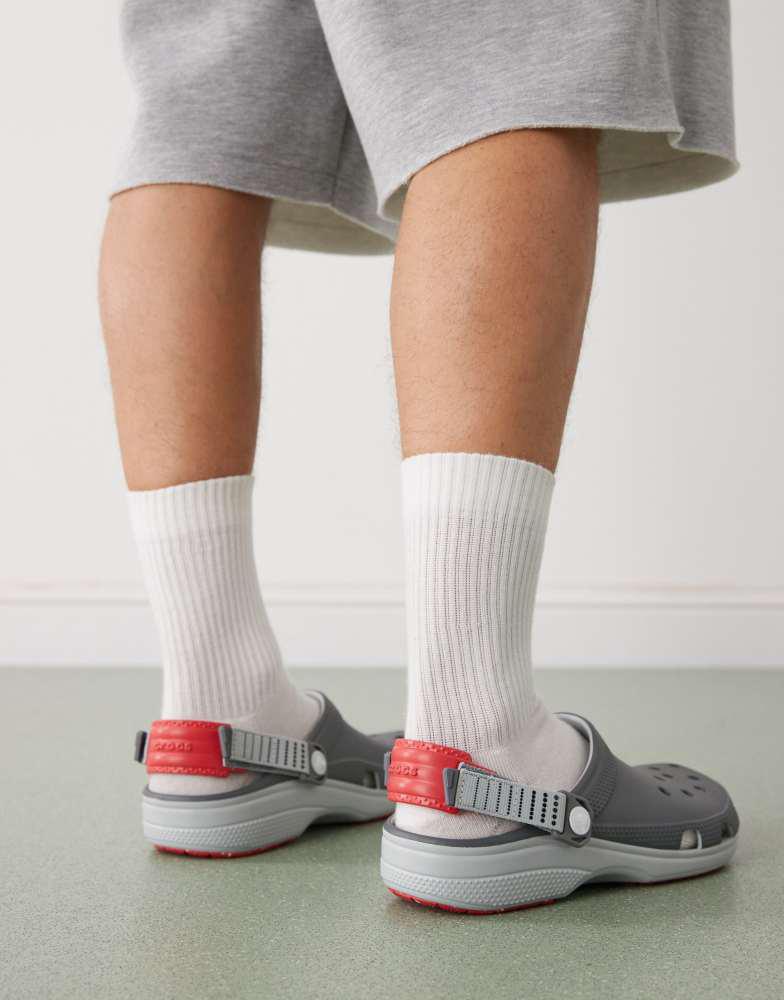 ?NWT? CROCS Classic Turbo Clog Grey Red Crocs Classic Turbo 211287-0DA Unisex Clogs M9/W11 Slate  main image 4