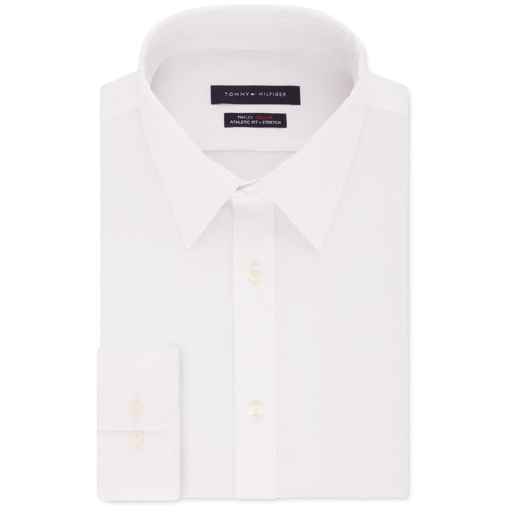 商品Tommy Hilfiger|Men's Fitted TH Flex Performance Solid Dress Shirt,价格¥215,第1张图片