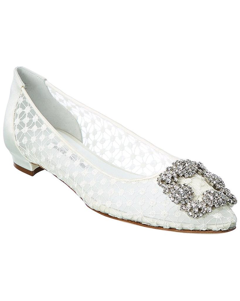 Manolo Blahnik Hangisi Lace Flat商品第3张图片规格展示