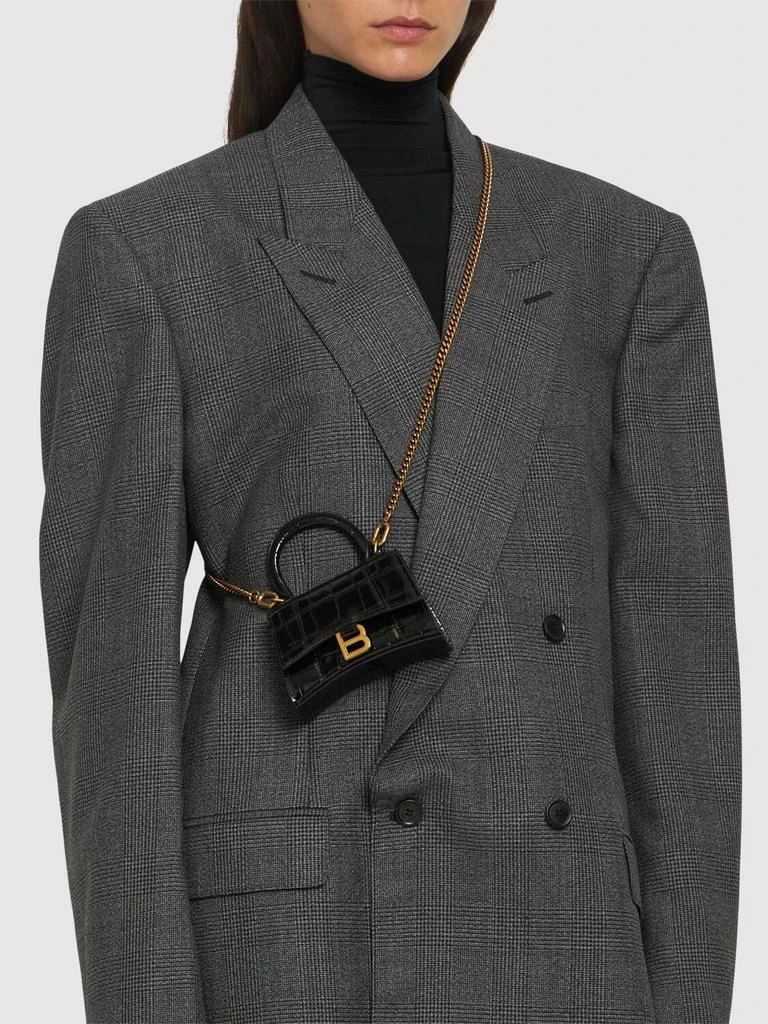 商品Balenciaga|Mini Hourglass Croc Embossed Leather Bag,价格¥11986,第1张图片