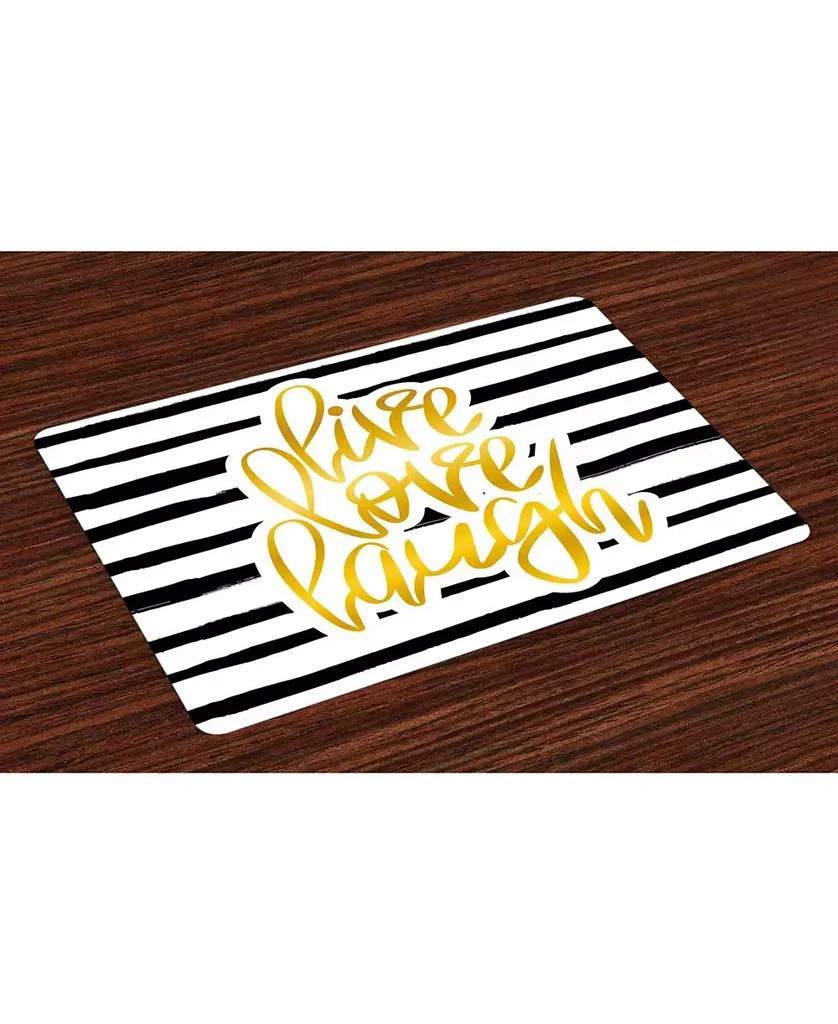 商品Ambesonne|Live Laugh Love Place Mats, Set of 4,价格¥237,第1张图片