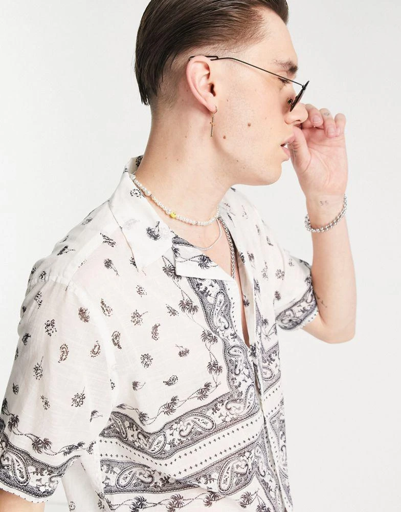 商品ALL SAINTS|AllSaints pima placement print shirt in white,价格¥540,第4张图片详细描述