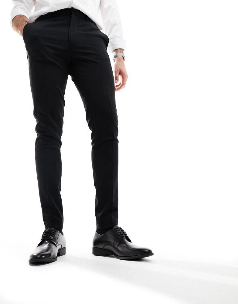 商品River Island|River Island formal point derby in black,价格¥380,第2张图片详细描述