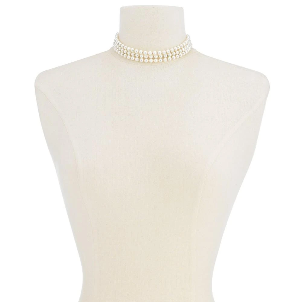 商品Charter Club|Gold-Tone Imitation Pearl Triple-Row Choker Necklace, 16" + 2" extender, Created for Macy's,价格¥107,第2张图片详细描述