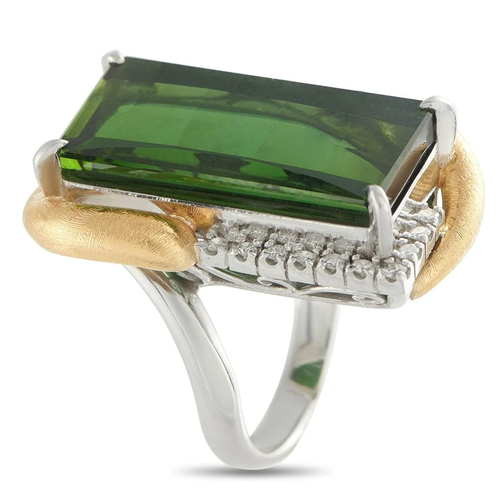 商品[二手商品] LB Exclusive|Platinum and 18K Yellow Gold 0.35 ct Diamond and 27.42 ct Tourmaline Ring MF18-101025,价格¥31216,第2张图片详细描述