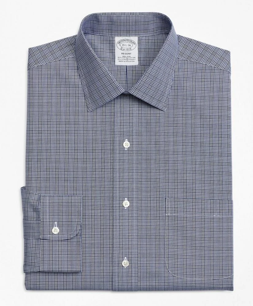 商品Brooks Brothers|Stretch Regent Regular-Fit Dress Shirt, Non-Iron Glen Plaid,价格¥399,第4张图片详细描述