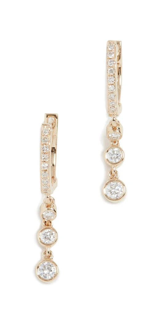 商品Effy|EF Collection 14K 钻石 3 包镶吊坠贴耳耳环,价格¥7551,第1张图片