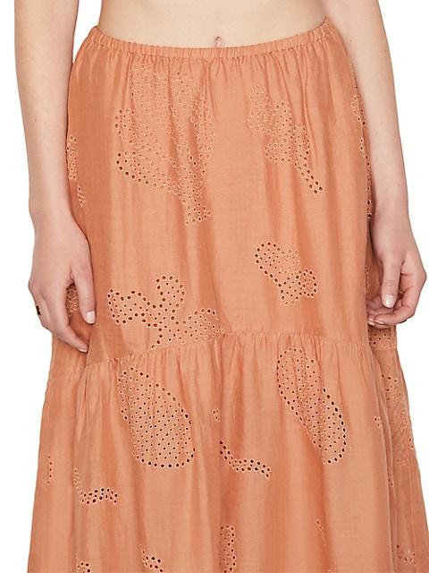 Eyelet Linen Maxi Skirt商品第6张图片规格展示
