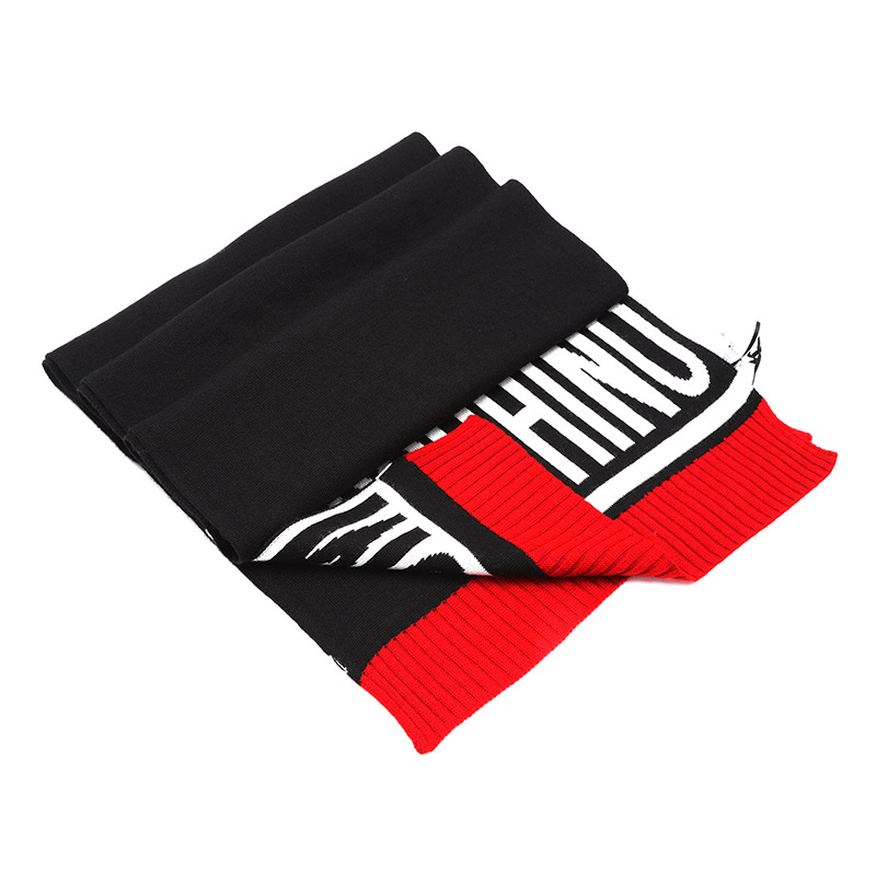莫斯奇诺 男女同款 黑色logo图案红边围巾50183M5539 016（香港仓发货）商品第3张图片规格展示