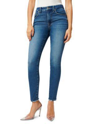 商品Good American|Good Legs High Rise Distressed Stretch Skinny Jeans,价格¥522,第5张图片详细描述