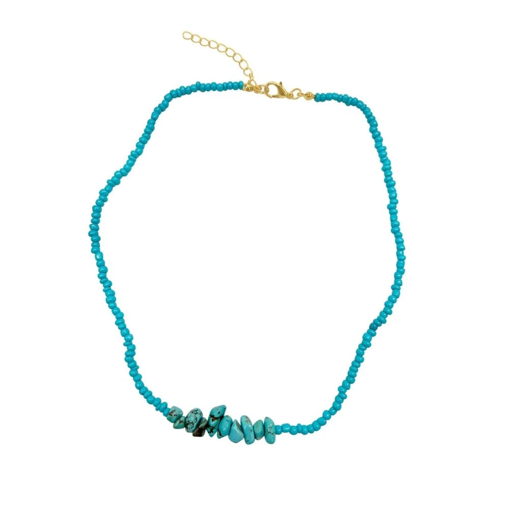 商品ADORNIA|14k Gold Plated Turquoise Beaded Necklace,价格¥422,第1张图片