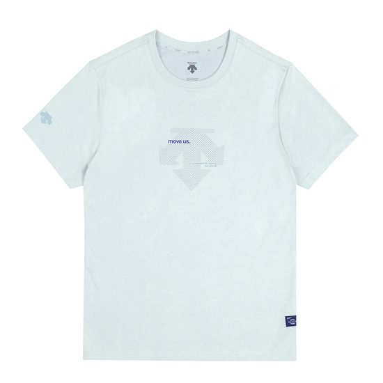 【享贝家】DESCENTE 迪桑特 线条纹标短袖T恤 SM323UTS76-USBL 浅蓝色（现采购商品，下单后12天内发货）商品第1张图片规格展示