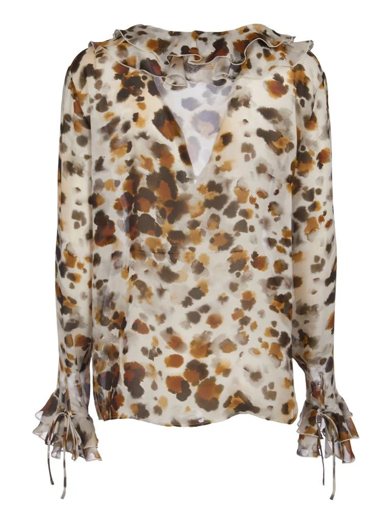商品MSGM|MSGM Abstract-Printed Ruffled Chiffon Blouse,价格¥2436,第2张图片详细描述