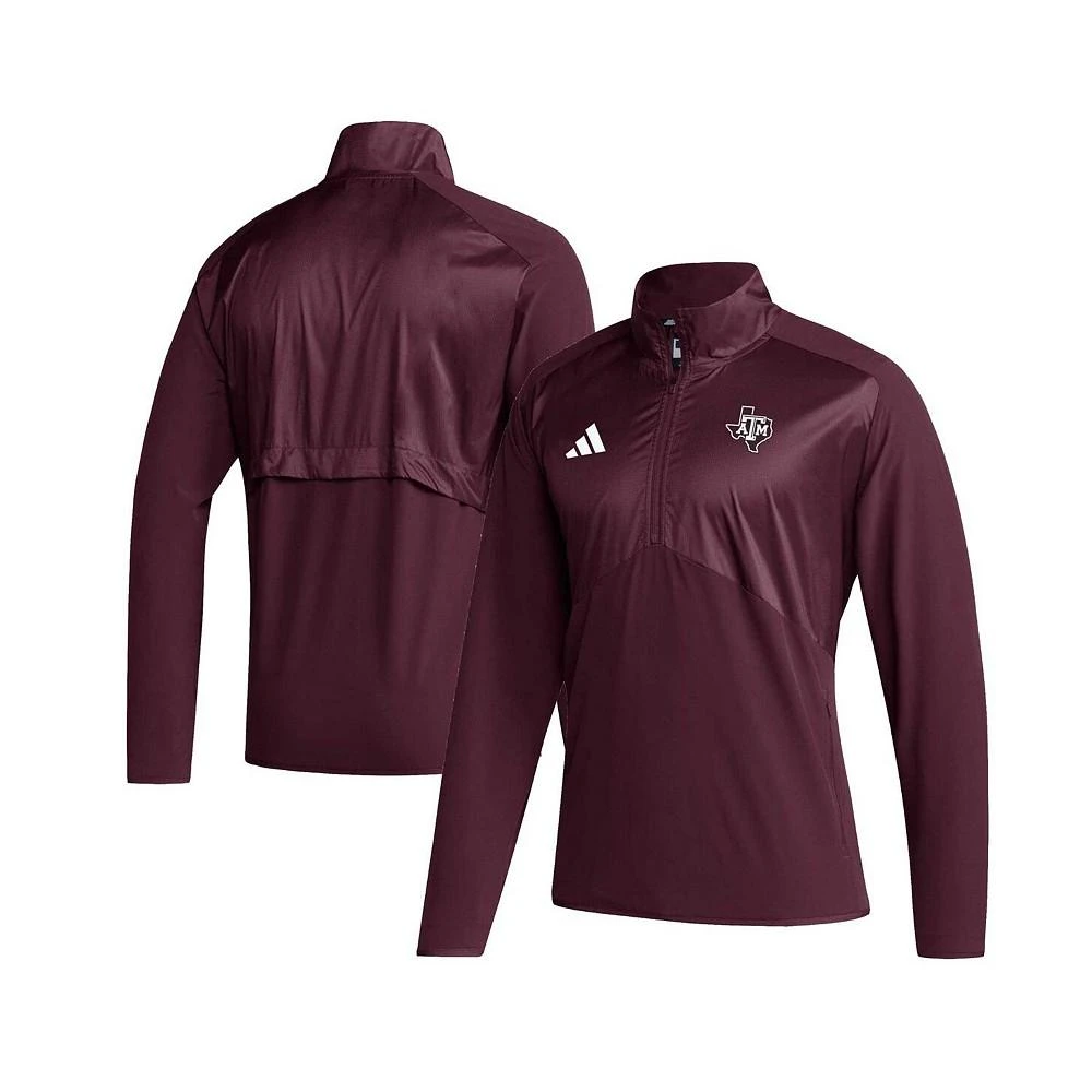 商品Adidas|Men's Maroon Texas A&M Aggies Sideline AEROREADY Raglan Sleeve Quarter-Zip Jacket,价格¥622,第1张图片