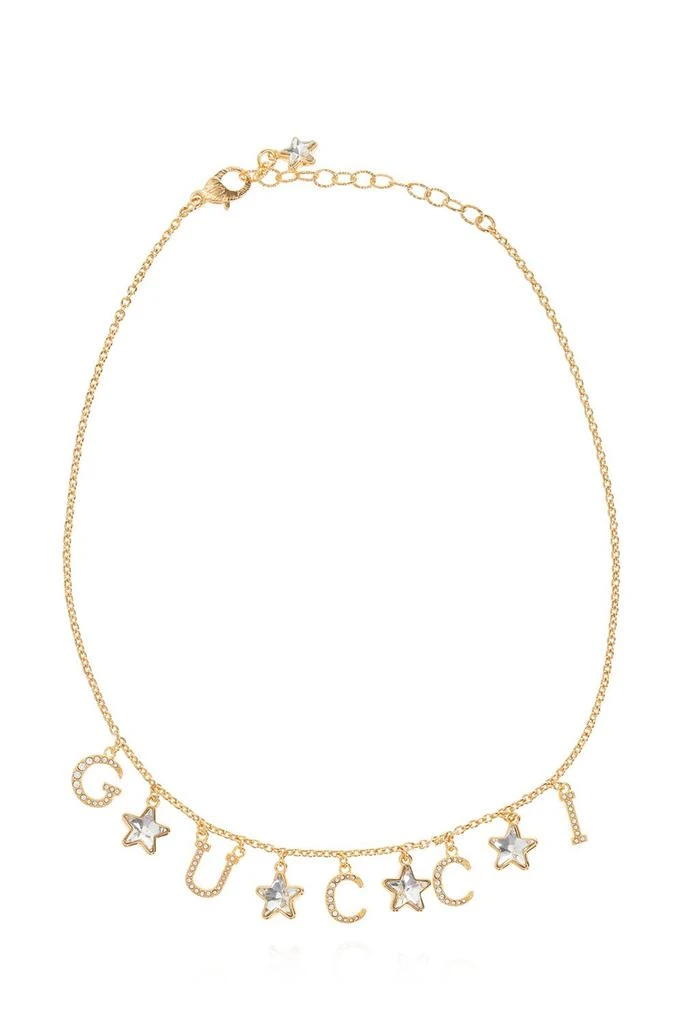 商品Gucci|Gucci Embellished Logo Star Charm Necklace,价格¥3603,第1张图片