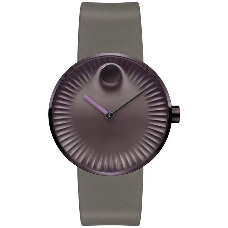 商品Movado|Men's Swiss Edge Smokey Purple Silicone Strap Watch 40mm 3680044,价格¥3784,第1张图片