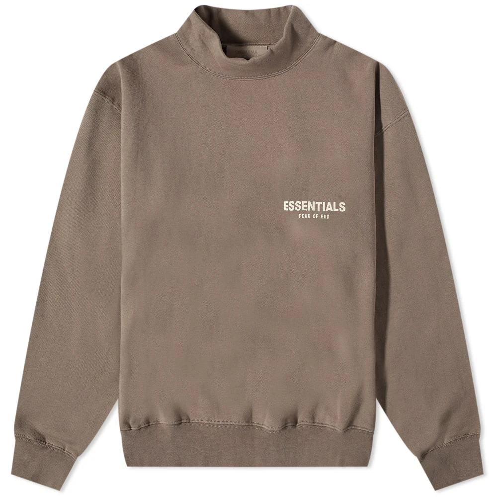 商品Essentials|Fear of God ESSENTIALS Logo Mock Neck Sweat - Desert Taupe,价格¥516,第1张图片