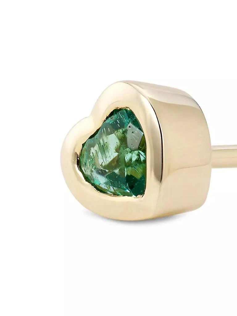 商品Effy|14K Yellow Gold & Emerald Heart Stud Earring,价格¥2340,第4张图片详细描述