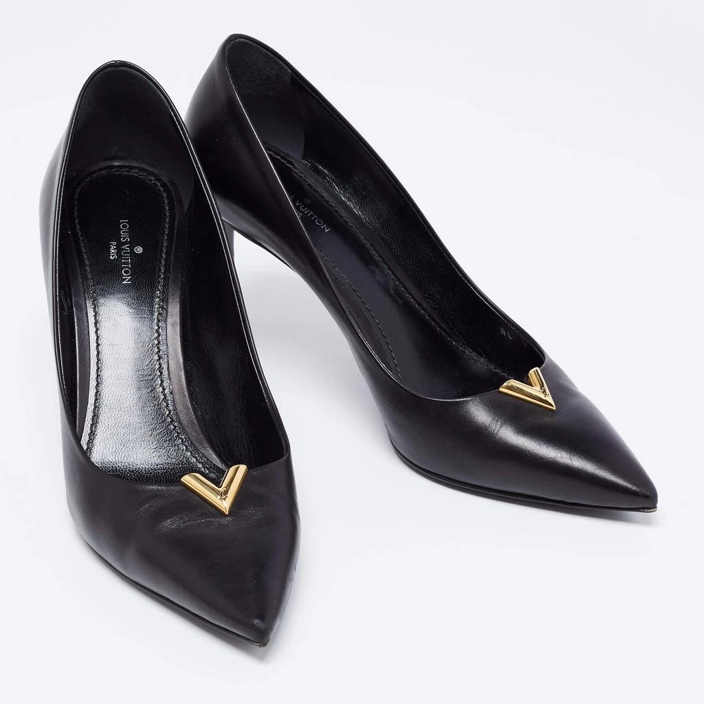 商品[二手商品] Louis Vuitton|Louis Vuitton Black Leather Heartbreaker Pointed Toe Pumps Size 38,价格¥4076,第4张图片详细描述