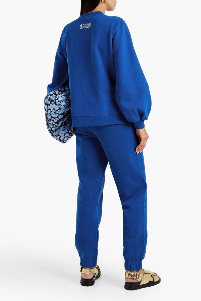商品Ganni|Embroidered French cotton-blend terry track pants,价格¥375-¥495,第3张图片详细描述
