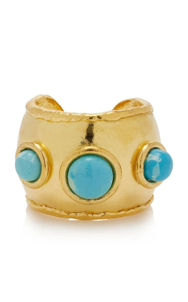 商品Sylvia Toledano|Sylvia Toledano - Dune 22K Gold-Plated Larimar Ring - Blue - OS - Moda Operandi - Gifts For Her,价格¥1307,第1张图片