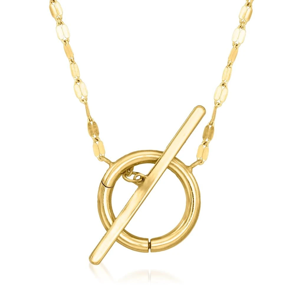 商品RS Pure|by Ross-Simons Italian 14kt Yellow Gold Charm-Compatible Toggle Necklace,价格¥2138,第1张图片