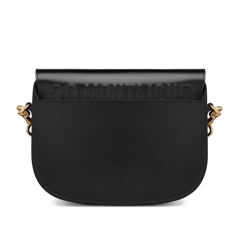 商品Dior|【预售3-7天】DIOR/迪奥早秋BOBBY系列 黑色滑面小牛皮金扣翻盖中号斜挎单肩马鞍包M9319UMOL_M900,价格¥26283,第5张图片详细描述