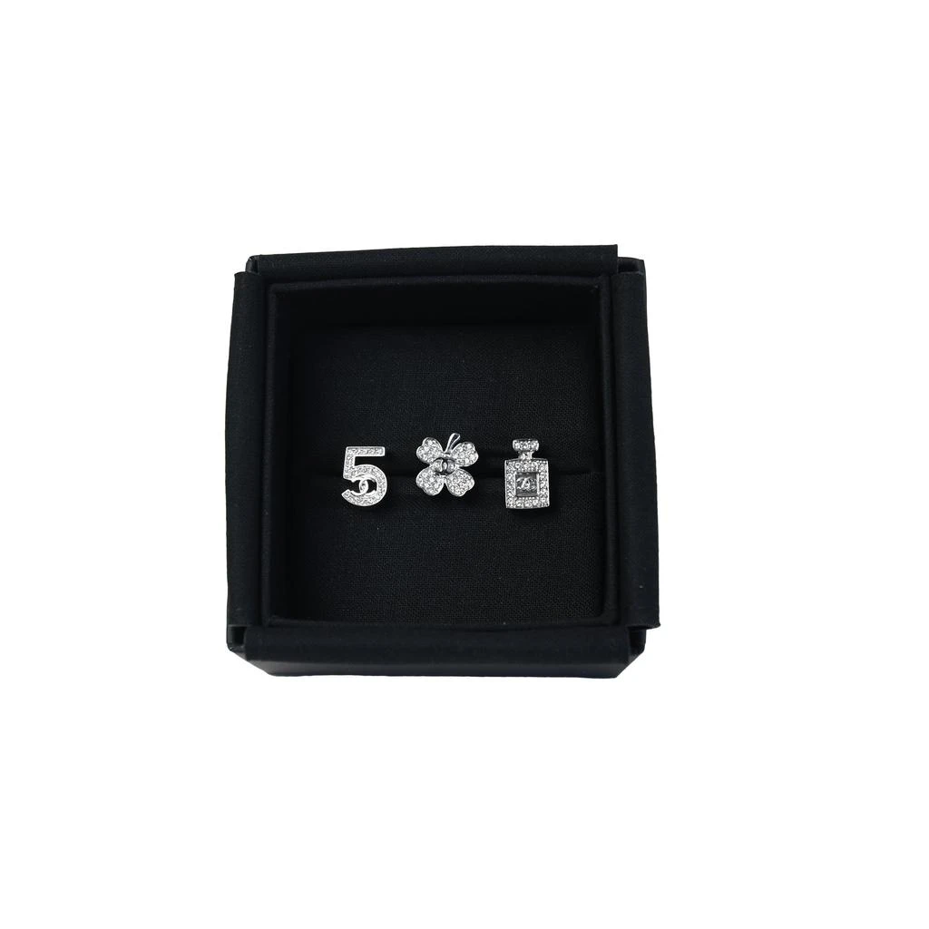 商品Chanel|Chanel Brooch Set of 3- Perfume Number 5 Clover Crystal Silver,价格¥10569,第1张图片