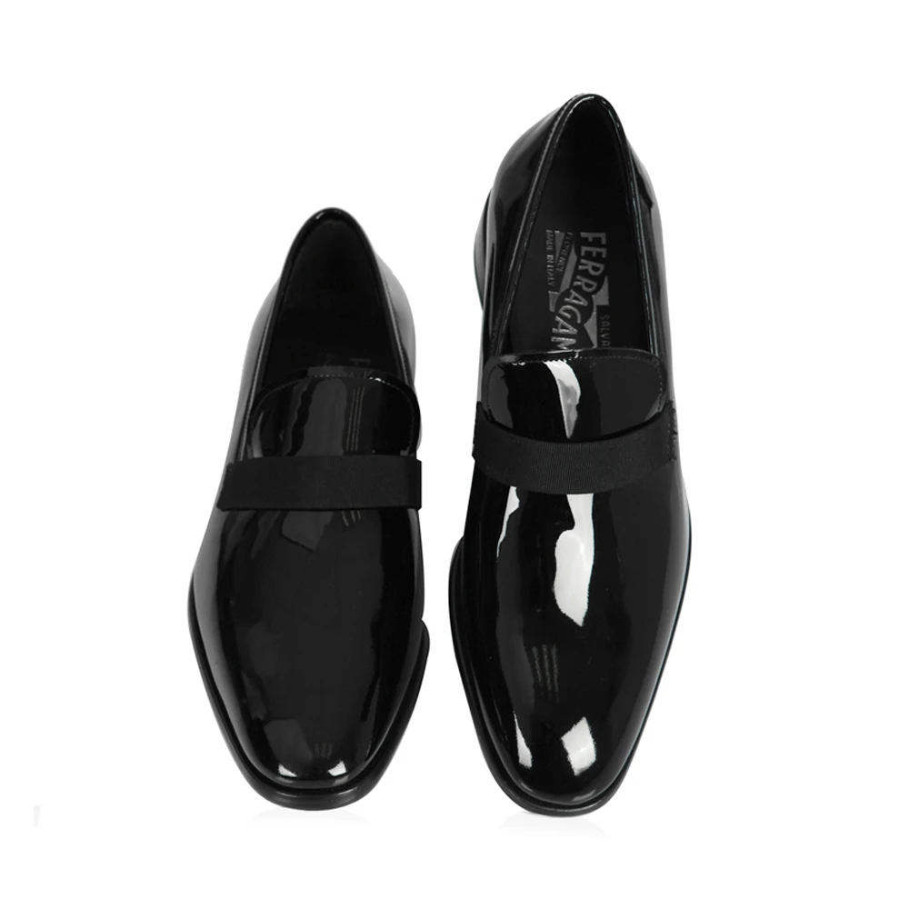 SALVATORE FERRAGAMO 男士黑色漆皮乐福鞋 0514670 商品