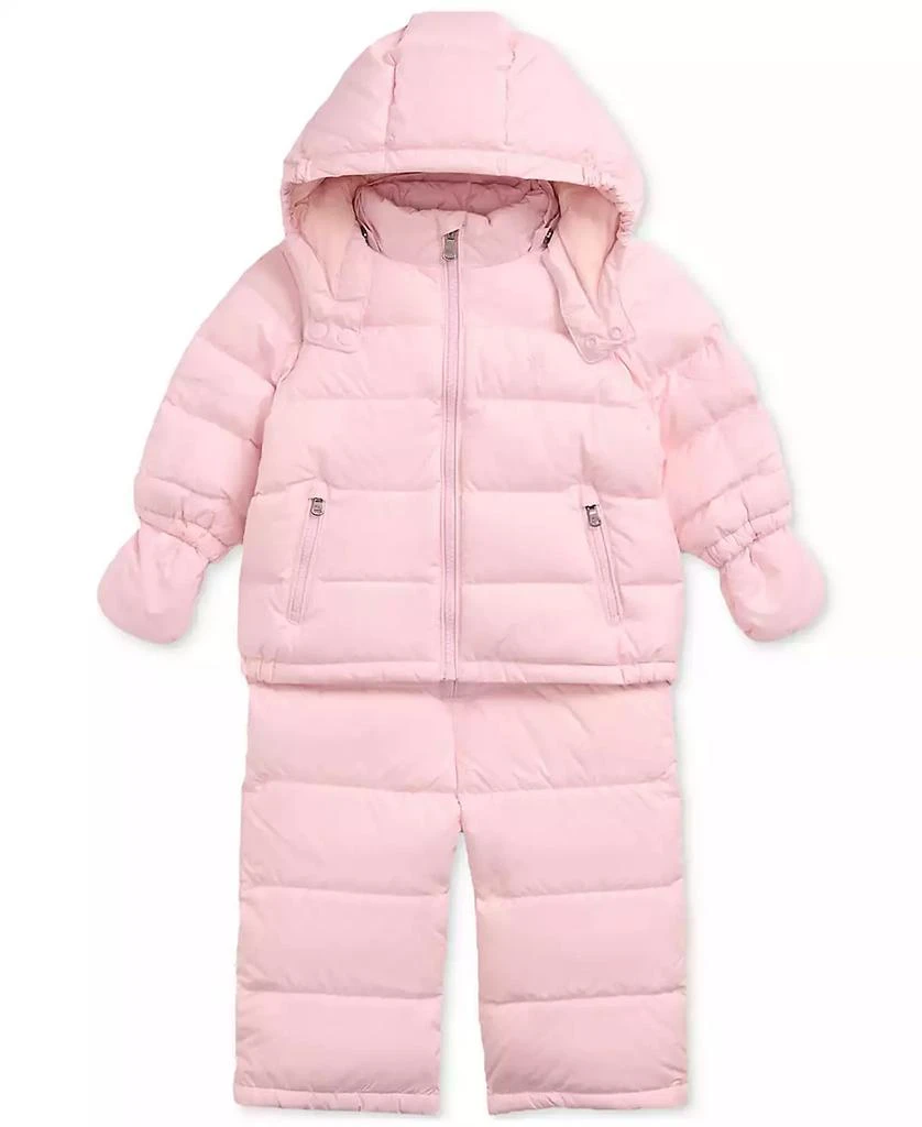 商品Ralph Lauren|Baby Girls Down Hooded Snowsuit Set,价格¥1399,第3张图片详细描述