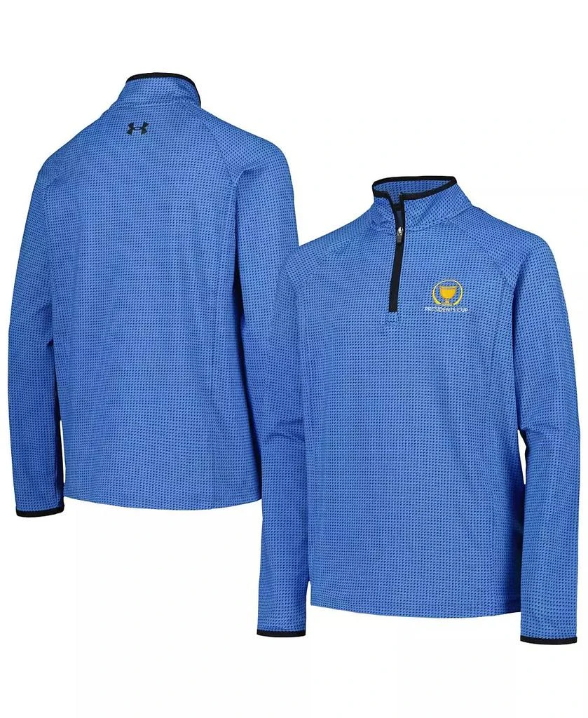 商品Under Armour|Big Boys Blue 2024 Presidents Cup Tee To Green Half Moons Raglan Quarter-Zip Pullover Jacket,价格¥540,第1张图片