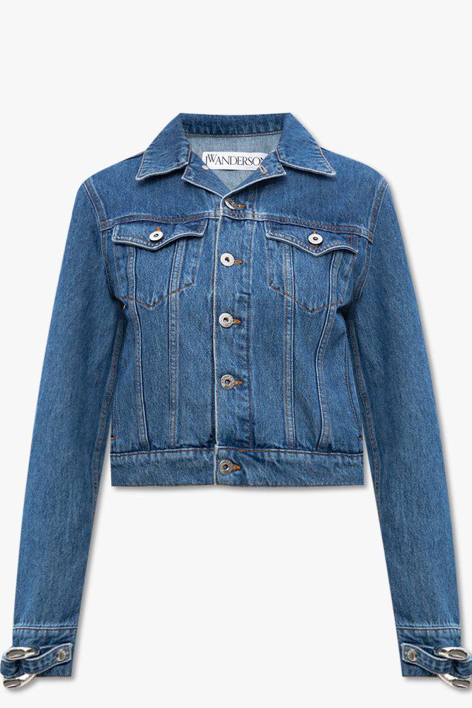 JW Anderson Chain-Link Detailed Buttoned Denim Jacket商品第1张图片规格展示