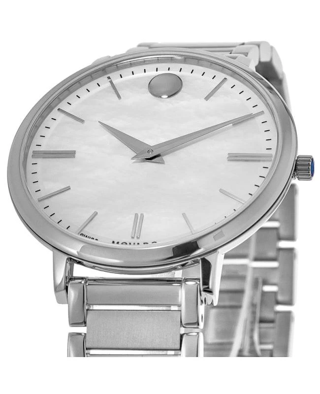 商品Movado|Movado Ultra Slim White Mother of Pearl Dial Women&apos;s Watch 0607170,价格¥2881,第2张图片详细描述