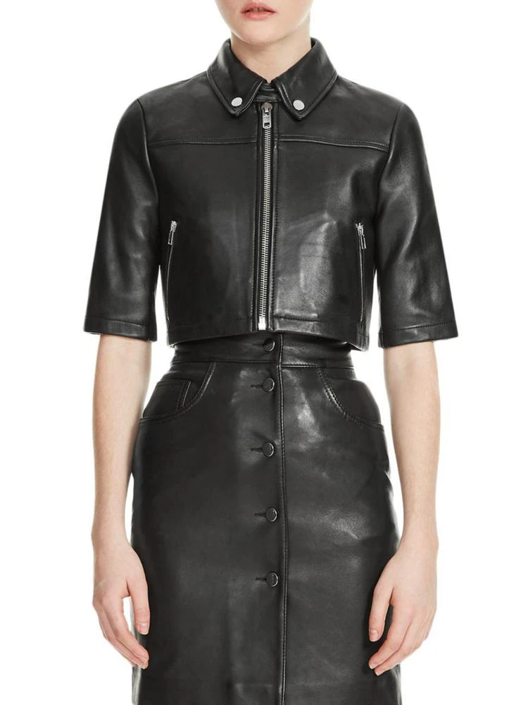 商品Maje|Brittany Leather Jacket,价格¥2115,第1张图片