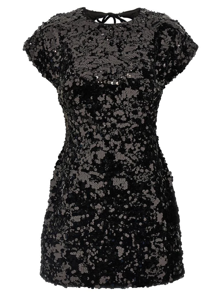 商品Ganni|Velvet Sequins Mini Dresses Black,价格¥1642,第1张图片