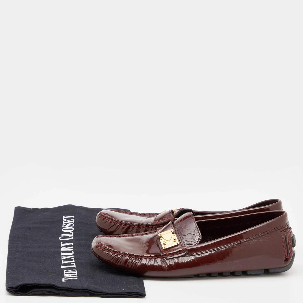 Louis Vuitton Burgundy Patent Leather Slip On Loafers Size 37.5 商品