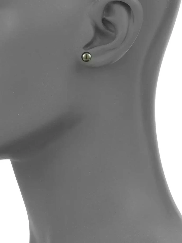 商品Mikimoto|8MM Black South Sea Cultured Pearl & 14K White Gold Stud Earrings,价格¥18370,第2张图片详细描述