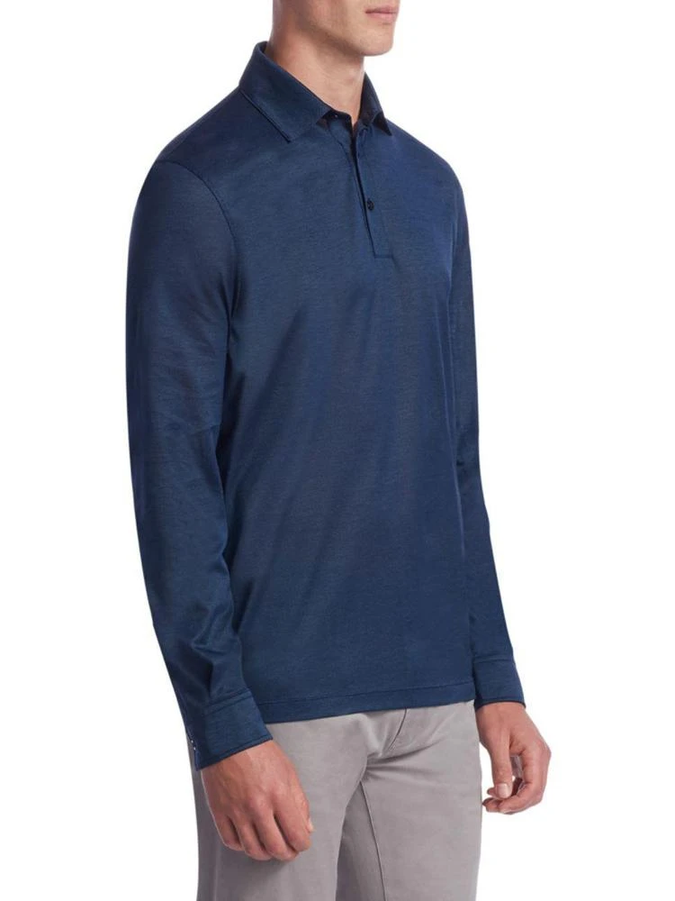 商品Saks Fifth Avenue|COLLECTION Long-Sleeve Fancy Cotton Polo,价格¥743,第3张图片详细描述