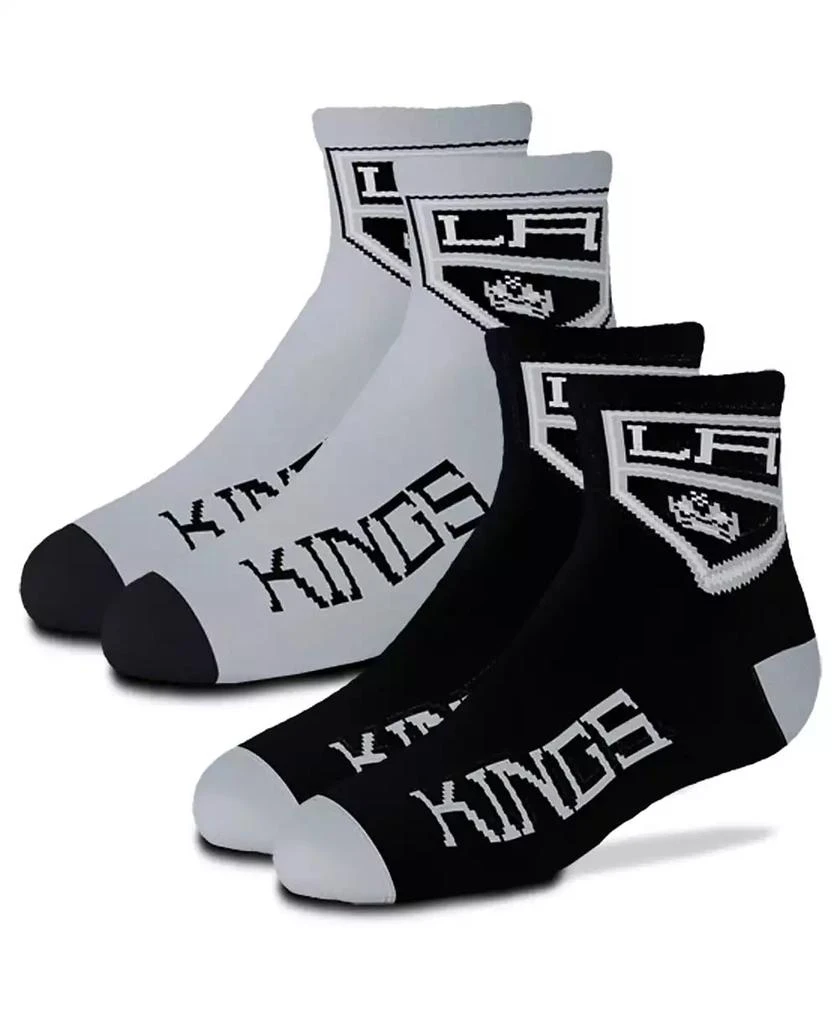 商品For Bare Feet|Boys and Girls Youth Los Angeles Kings 2-Pack Team Quarter-Length Socks,价格¥138,第1张图片