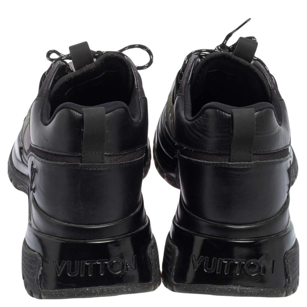 商品[二手商品] Louis Vuitton|Louis Vuitton Black/Green Leather And Canvas Run Away Pulse Sneakers Size 41,价格¥8684,第5张图片详细描述