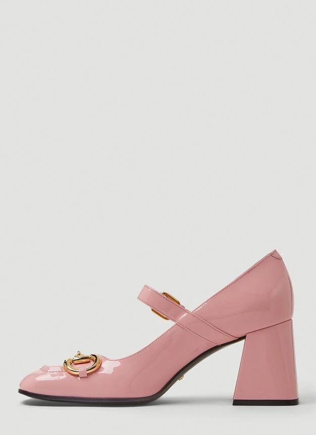 商品Gucci|Horsebit High Heel Pumps in Rose,价格¥7958,第3张图片详细描述