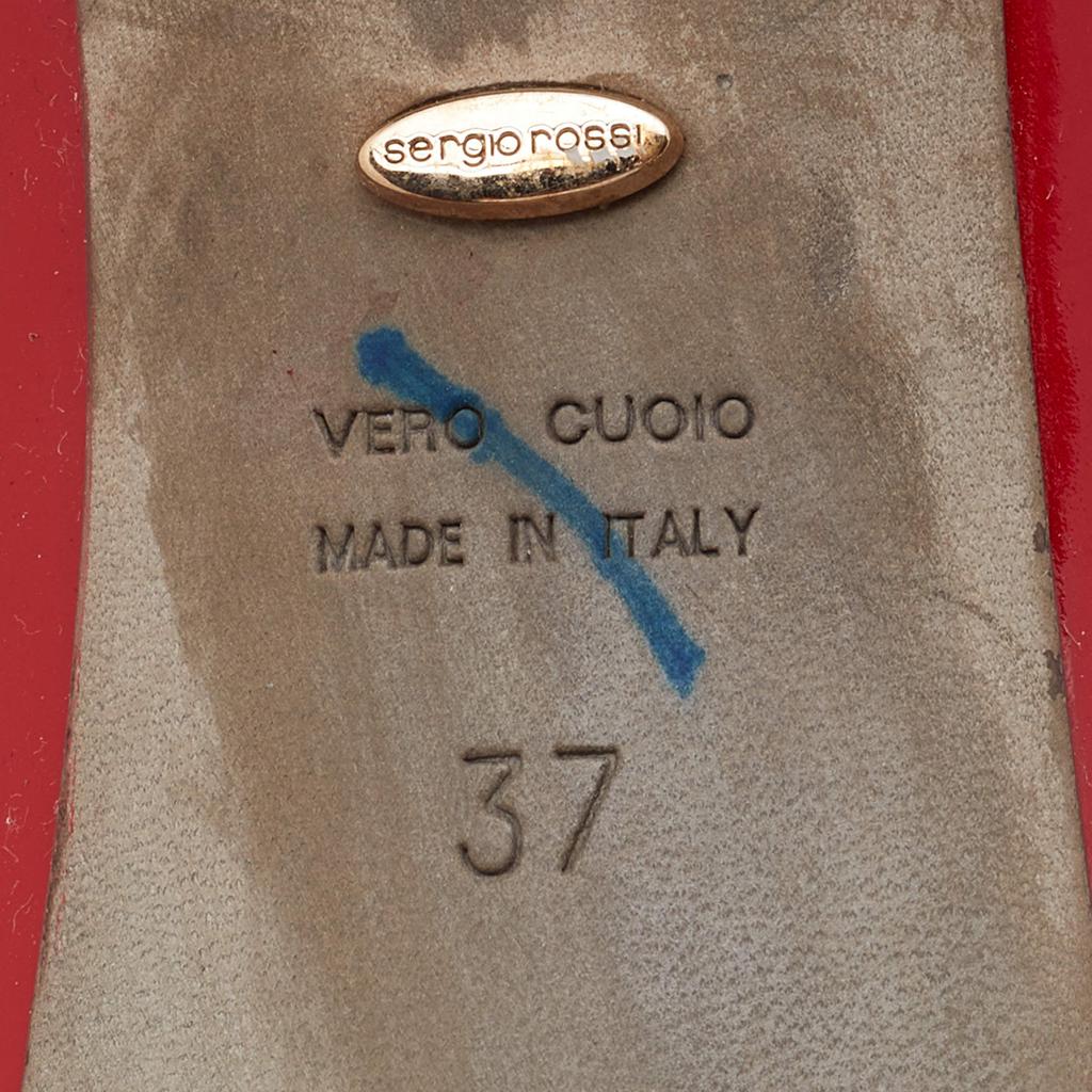 Sergio Rossi Red Patent Leather Pumps Size 37商品第8张图片规格展示
