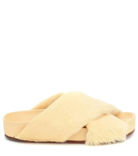 商品Jil Sander|Shearling and leather slides,价格¥2474,第4张图片详细描述