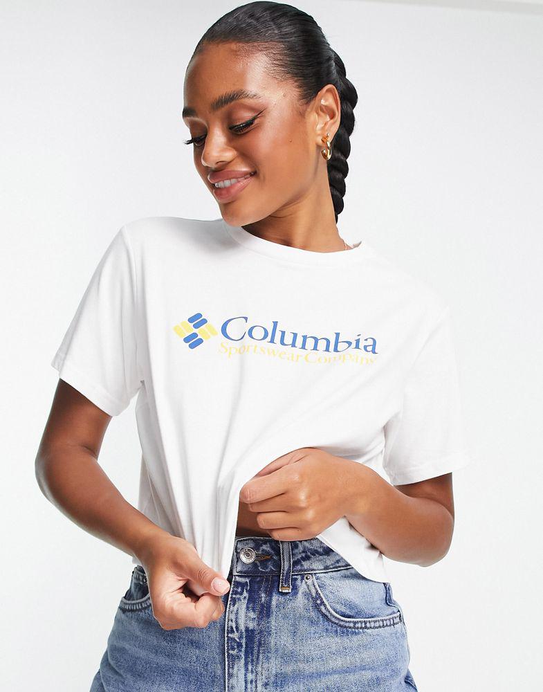 Columbia North Cascades cropped chest print t-shirt in white商品第3张图片规格展示