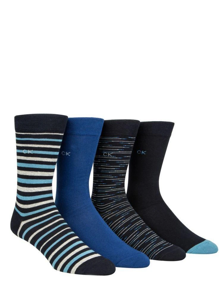商品Calvin Klein|4-Pack Holiday Striped Crew Socks,价格¥109,第1张图片