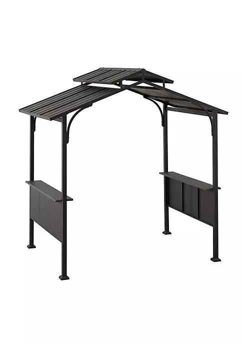 商品Sunjoy|5 Ft. X 8 Ft. Brown Steel 2 Tier Grill Gazebo Hard Top,价格¥7838,第2张图片详细描述