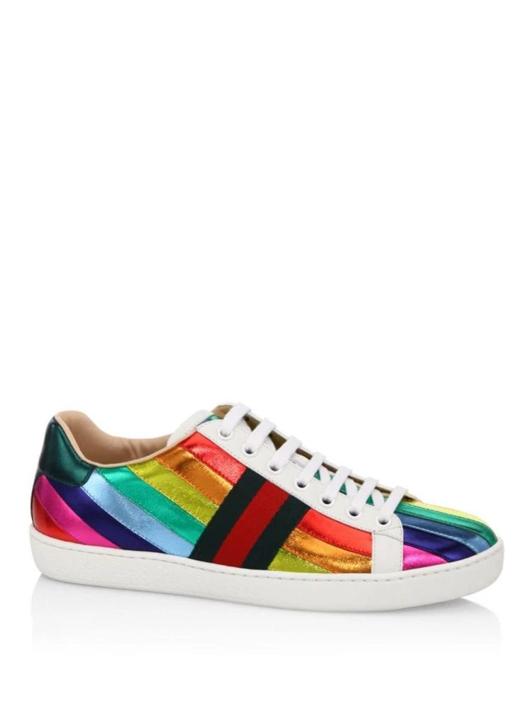 商品Gucci|New Ace Metallic Rainbow Sneakers,价格¥4650,第1张图片