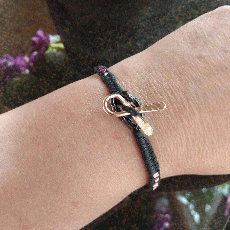 商品Alexa Martha Designs|Copper Breast Cancer Awareness Ribbon Bracelet 6-INCH WRIST,价格¥318,第2张图片详细描述