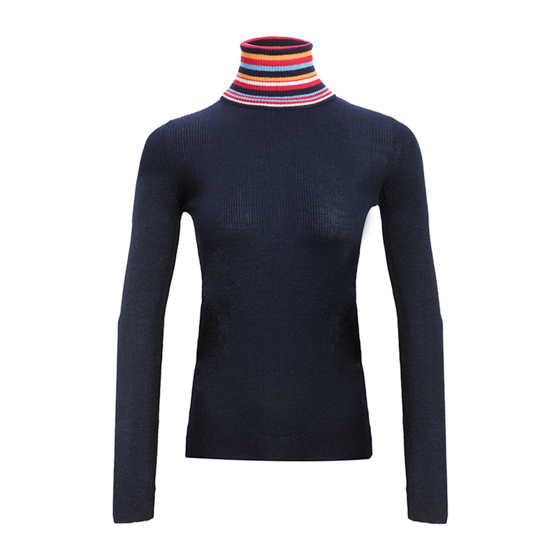 TORY BURCH 女士深蓝色羊毛针织高领毛衣 51816-405商品第1张图片规格展示